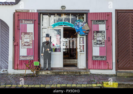Souvenir shop Talinn in Estland Stockfoto