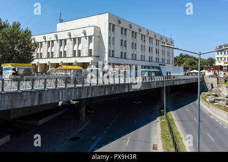 PLOVDIV, Bulgarien - 10. Juni 2017: Panoramablick von der Mitte der Stadt von Plovdiv, Bulgarien Stockfoto