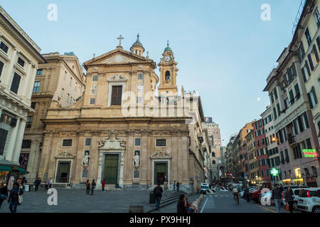 Die Kirche von Jesus (Chiesa del Gesù) an der Piazza Matteotti, Stadt Genua, Ligurien, Italien Stockfoto