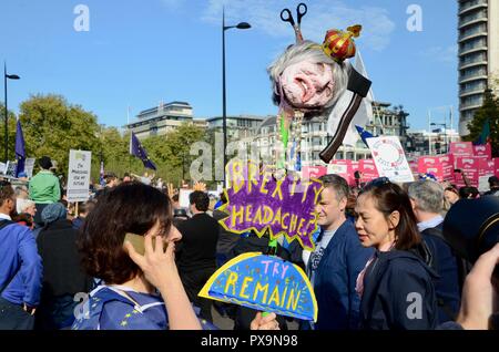 Völker März anti brexit Demonstration in London Okt 20 2018 UK Stockfoto