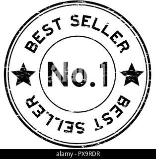 Grunge schwarz Art.Nr. 1 Bestseller runde Stempel auf weißem Hintergrund Stock Vektor