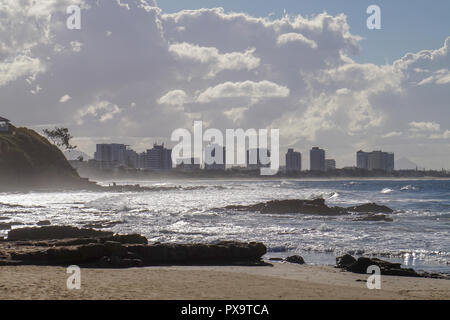 Maroochydore Küstenlinie von Mooloolaba, Sunshine Coast, Australien Stockfoto
