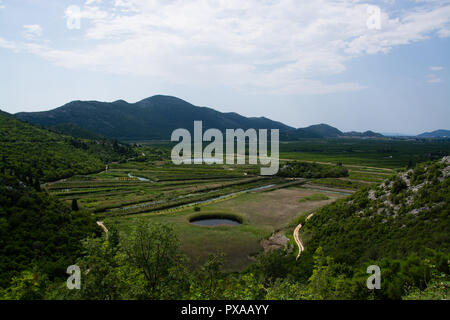 Neretva Delta ist der Fluss Delta der Neretva, ein Fluss, strömt durch Bosnien und Herzegowina und Kroatien und mündet in die Adria. Stockfoto