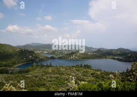 Der gränna Seen sind in Dalmatien, Kroatien. Die Seen sind benannt nach der Stadt im Landesinneren von Gränna nahe der Hafenstadt Ploce. Stockfoto