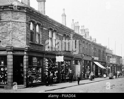 Market Street, Heckmondwike Anfang der 1900er Jahre Stockfoto