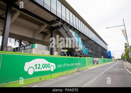 Bau von Australiens größter öffentlicher Verkehr Projekt der Sydney Metro mit den Arbeiten in Hill Rouse, Sydney, Australien voran Stockfoto