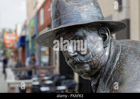 In Rapid City, South Dakota, 11. September 2018: Die Stadt der Präsidenten ist eine Reihe von Lebensgroßen Bronzestatuen der letzten Präsidenten entlang Rapid City stre Stockfoto