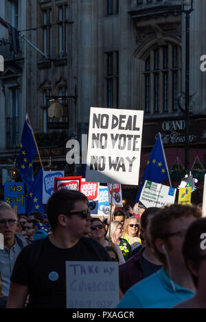 Demonstranten März als Teil der Abstimmung März in London, Großbritannien Stockfoto