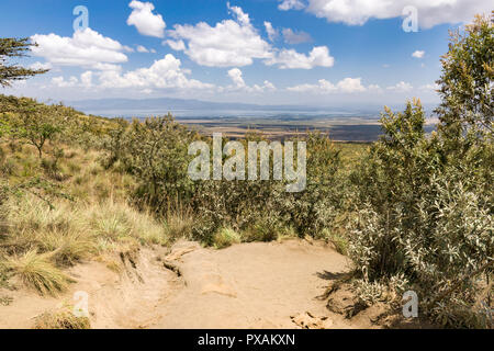 Lake View Point mit Blick auf Lake Naivasha und Rift Valley vom Mount Longonot, Kenia Stockfoto