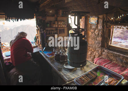 Bedouin Cafe für Touristen im Sinai. Stockfoto