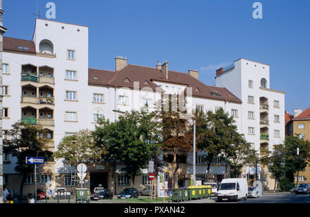 Wien, Gemeindebau des "Roten Wien" - Wien, Rat Tenement Blocks, 'roten Wien', Sigmund Freud-Hof, Gussenbauergasse 3 - 5, Josef Tölk, Ludwig Tremmel Stockfoto