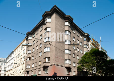 Wien, Gemeindebau des "Roten Wien" - Wien, Rat Tenement Blocks, 'roten Wien', Marktgasse 45 Stockfoto