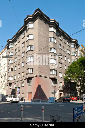 Wien, Gemeindebau des "Roten Wien" - Wien, Rat Tenement Blocks, 'roten Wien', Marktgasse 45 Stockfoto