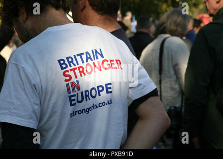 Völker Abstimmung über Brexit - London, Oktober 2018 Stockfoto