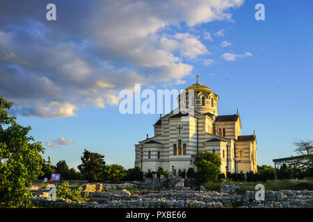 Vladimir Kathedrale in Chersonesos Orthodoxe Kirche in Khersones Tavrichesky, Krim Halbinsel, Russland Stockfoto