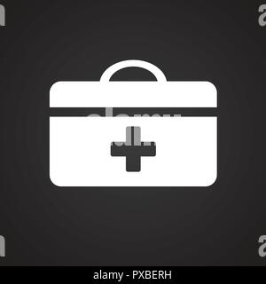 First Aid Kit auf schwarzem Hintergrund Stock Vektor