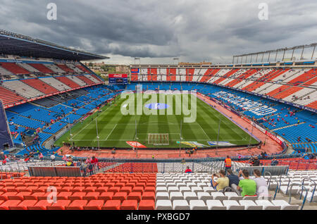 Eine der beiden Mannschaften von Madrid, Atlético spielt seine Heimspiele in der Wanda Metropolitano Stadion. Hier im Bild eines Ihrer home spiele Stockfoto