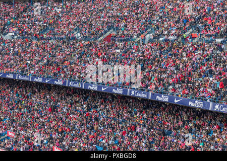 Eine der beiden Mannschaften von Madrid, Atlético spielt seine Heimspiele in der Wanda Metropolitano Stadion. Hier im Bild eines Ihrer home spiele Stockfoto