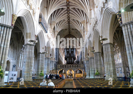 Die Kathedrale von Exeter, Exeter, England, UK. Stockfoto