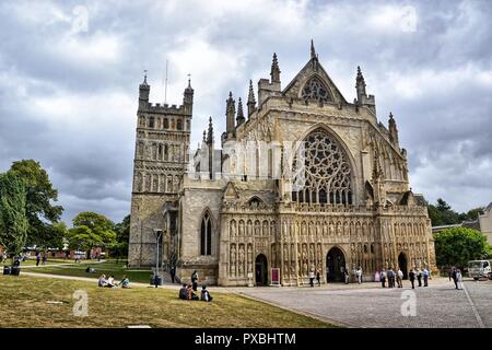 Die Kathedrale von Exeter, Exeter, England, UK. Stockfoto