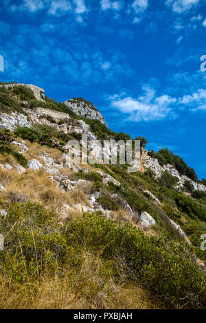 Der Felsen von Gibraltar. Gibraltar ist ein Britisches Überseegebiet an der Südspitze von Spanien Stockfoto