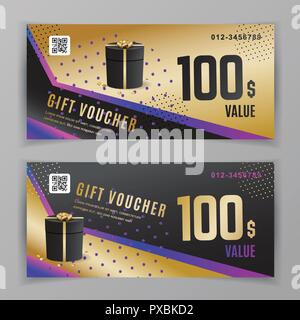 Vektor Gutschein Vorlage. Universal Flyer für Unternehmen. Blau Rosa Design Elemente. Abstrakte Formen für die Abteilung srories, Kosmetik, Kleidung. Technologie. Zusammenfassung Hintergrund Stock Vektor