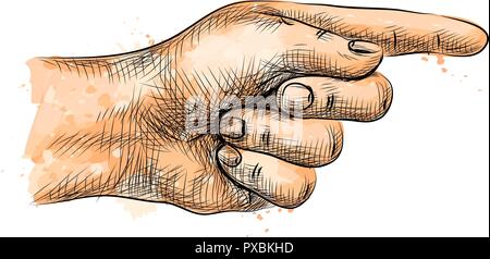 Hand, Zeigefinger Stock Vektor