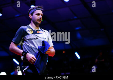 Paris, Frankreich. Credit: D. 20 Okt, 2018. Timo Boll (GER) Tischtennis: ITTF Men's World Cup 2018 Tischtennis Turnier Viertelfinale Spiel Disney Veranstaltungen Arena von Disneyland Paris in Paris, Frankreich. Credit: D. Nakashima/LBA/Alamy leben Nachrichten Stockfoto