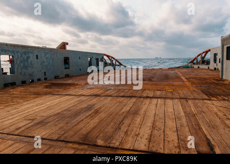 AHTS Anchor Handling Tug Supply Vessel Deck Stockfoto