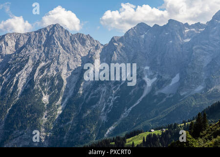 Ansicht der Österreichischen Berge vom Rossfeld Panoramastraße, Bayern, Deutschland Stockfoto