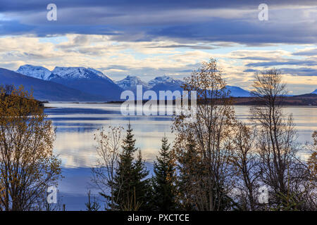 Landschaft malerischen Bilder Polarkreis Kvaloya Insel Troms nr Tromso Nördliches Norwegen Stockfoto