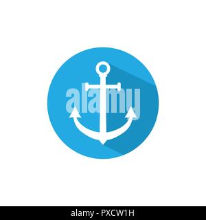 Anker-Symbol. Marine Anker Vektor flach Stock Vektor