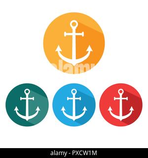 Anker-Symbol. Marine Anker Vektor flach Stock Vektor