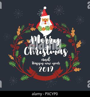 Frohe Weihnachten Grußkarten-Design. Vector Illustration Stock Vektor