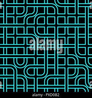 Pipeline-Netz. Abstrakte geometrische Muster von Rohren. Industrieerfahrung. Architektonische Struktur aus Metall. nahtlose geometrische Muster. Moderne Textur pa Stockfoto