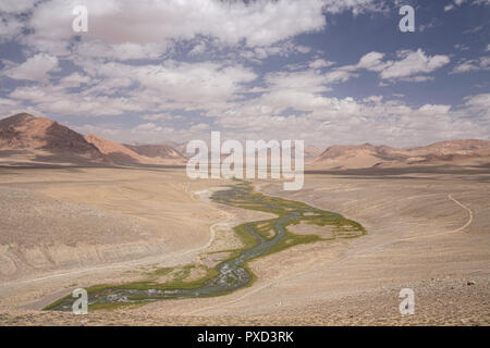 Aksu (murghab) Fluss von oben Jarty Gumbez, Pamir, Gorno Badachschan Autonome Region, Tadschikistan gesehen Stockfoto