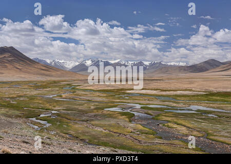 Aksu (murghab) River floodplain und afghanischen Große Pamir, Jarty Gumbez, Pamir, Gorno Badachschan Autonome Region, Tadschikistan Stockfoto