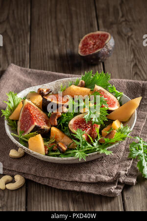 Vegetarische mizuna Salat Stockfoto