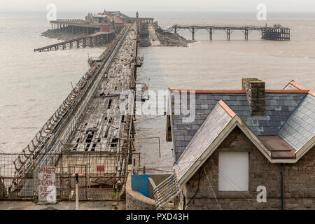 Stillgelegte Birnbeck Pier, Weston-super-Mare in North Somerset Stockfoto