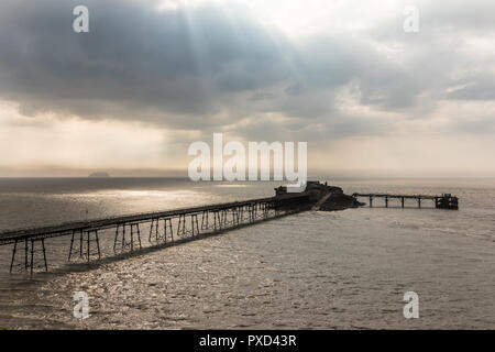 Stillgelegte Birnbeck Pier, Weston-super-Mare in North Somerset Stockfoto