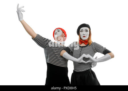 Mime-Paar in Liebe Stockfoto