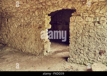 Stein höhlen Der eine Höhle Stockfoto