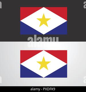 Saba Flagge Banner Design Stock Vektor