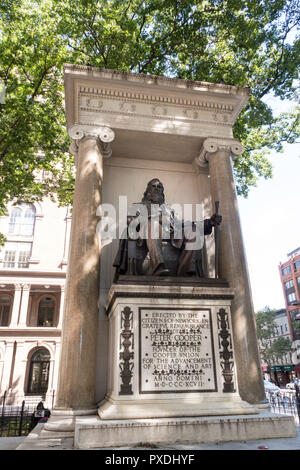 Statue von Peter Cooper Memorial Dreieck, NYC Stockfoto