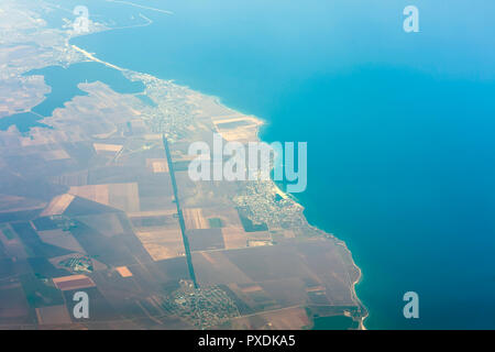 Rumänien Schwarzes Meer Resorts von Eforie Nord, Sud, 23. August und turda Blick aus dem Flugzeug Stockfoto