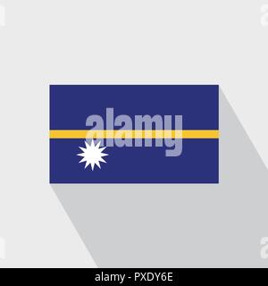 Nauru Flagge lange Schatten Design Vector Stock Vektor