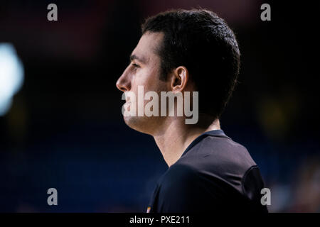 21. Oktober 2018, Palau Blaugrana, Barcelona, Spanien; Liga ASOBAL Handball; FC Barcelona Lassa versus BM Sinfin; Aitor Arino des FC Barcelona. Stockfoto