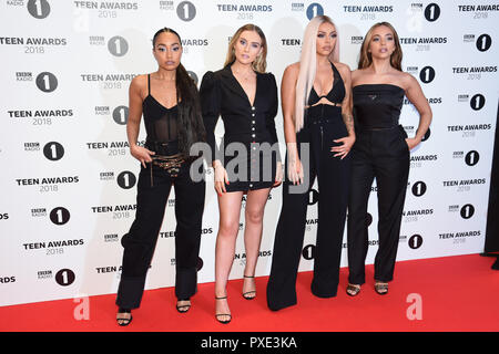 LONDON, GROSSBRITANNIEN. Oktober 21, 2018: Wenig Mix - leigh-anne Pinnock, Perrie Edwards, jesy Nelson & Jade Thirlwall - auf der BBC Radio 1 Teen Awards 2018 im Wembley Stadium, London. Bild: Steve Vas/Featureflash Credit: Paul Smith/Alamy leben Nachrichten Stockfoto