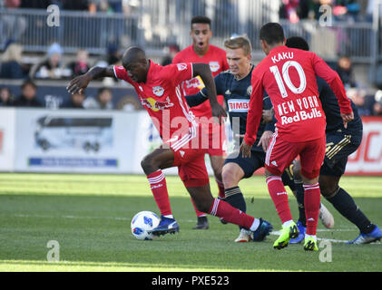 Chester, Pennsylvania, USA. Okt, 2018 21. BRADLEY WRIGHT - PHILLIPS (99) Der New York Red Bulls in Aktion gegen die Philadelphia Union Talen Energie Feld in Chester PA Credit: Ricky Fitchett/ZUMA Draht/Alamy leben Nachrichten Stockfoto