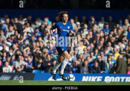 London, Großbritannien. Okt 2018 20. David LUIZ von Chelsea in der Premier League zwischen Chelsea und Manchester United an der Stamford Bridge, London, England am 20. Oktober 2018. ** Redaktion VERWENDEN SIE NUR ** - Foto von Andy Rowland/PRiME Media Bilder. Credit: Andrew Rowland/Alamy leben Nachrichten Stockfoto